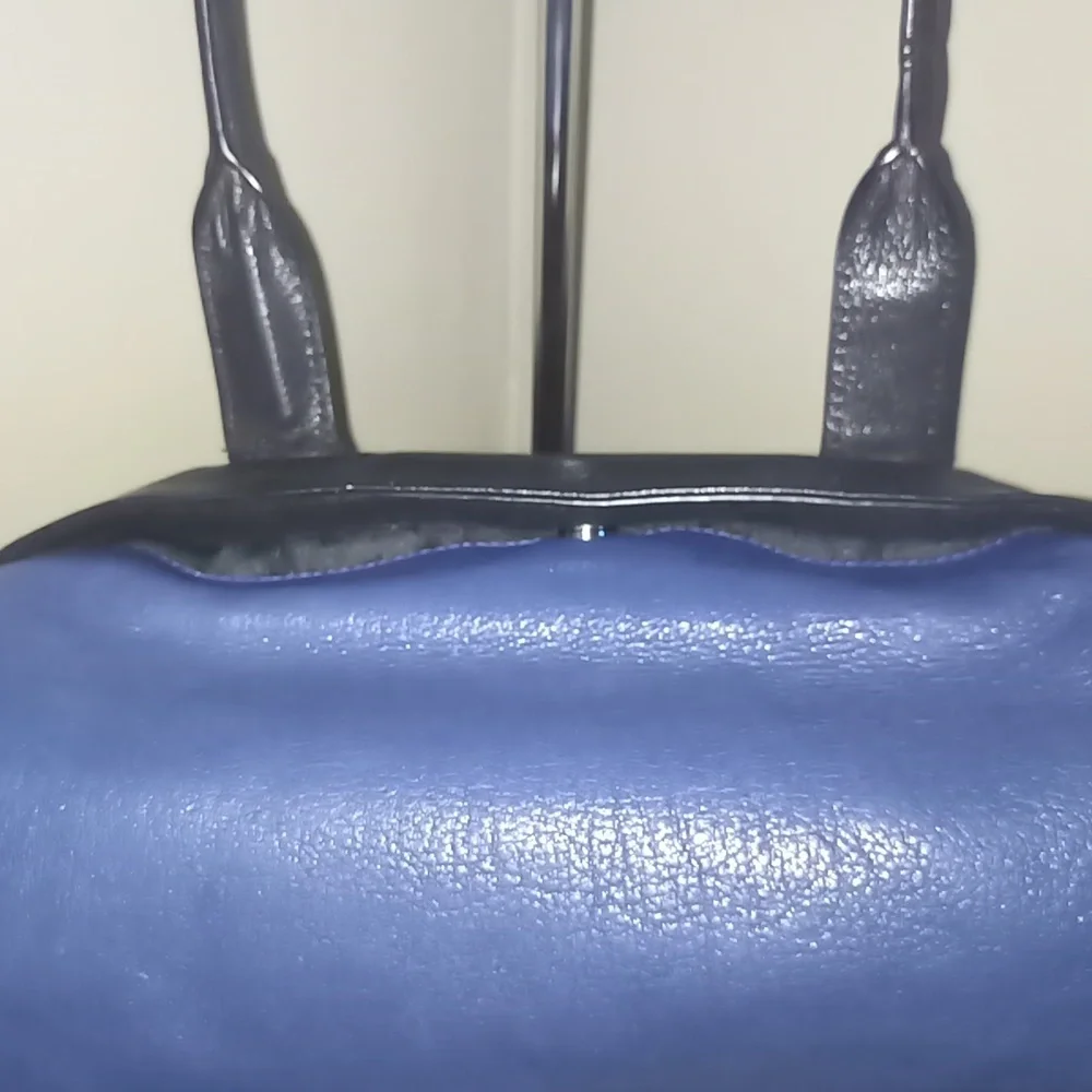 Michael Kors Tippi Large Satchel Bag Purse Handbag in Black & Sapphire